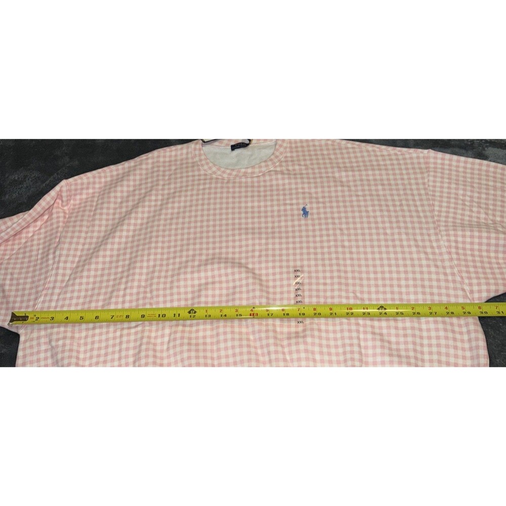 2XL Polo Ralph Lauren Gingham Fleece Sweatshirt Pink White - Picture 13 of 13
